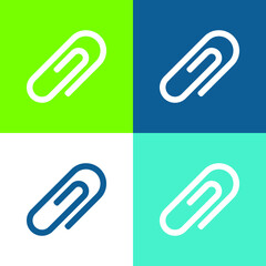 Attach Clipboard Button Flat four color minimal icon set