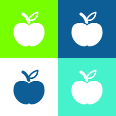 Apple Fruit Flat four color minimal icon set