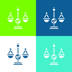 Balanced Flat four color minimal icon set