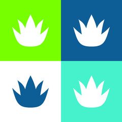 Aloe Vera Flat four color minimal icon set