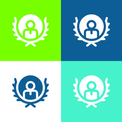 Award Flat four color minimal icon set