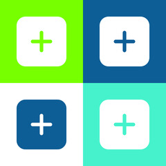 Obraz premium Add Flat four color minimal icon set