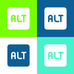 Alt Flat four color minimal icon set