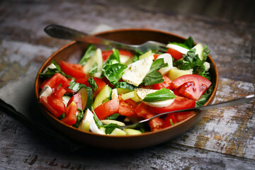 Healthy fresh salad bowl. Keto diet salad.