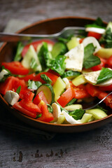 Healthy fresh salad bowl. Keto diet salad.