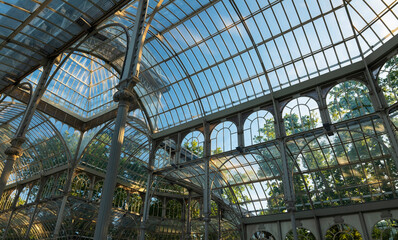 Crystal Palace in Retiro Park of Madrid, Spain