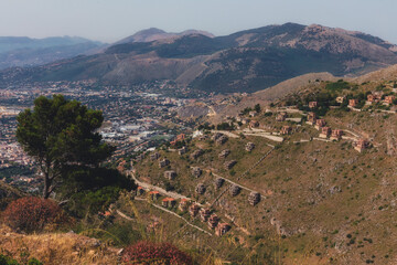 Coastal Mountain of Monte Gallo near Palermo on Sicily in Italy, Europe in Summer