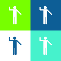 Basic Silhouette Flat four color minimal icon set