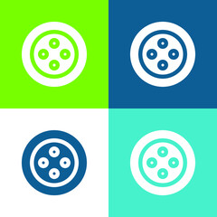 Botton Flat four color minimal icon set