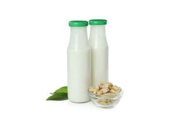 Concept of vegan milk isolated on white background