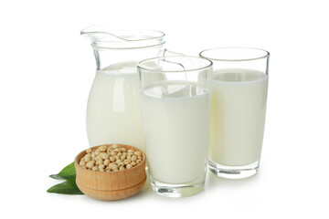 Concept of vegan milk isolated on white background