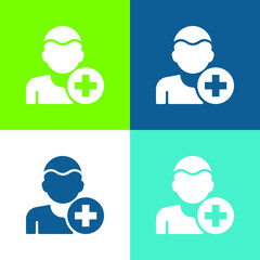 Add Flat four color minimal icon set