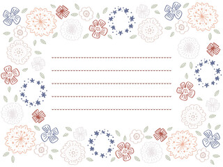 赤系フラワーお手紙フレーム