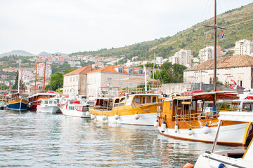 boats in the harbor in Dubrovnik, Croatia