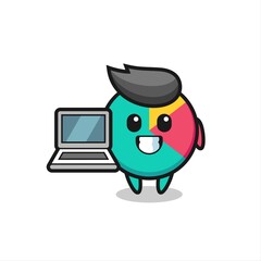 Mascot Illustration of chart with a laptop