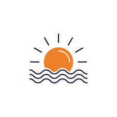 Obraz premium sunrise or sunset icon in color icon, isolated on white background 