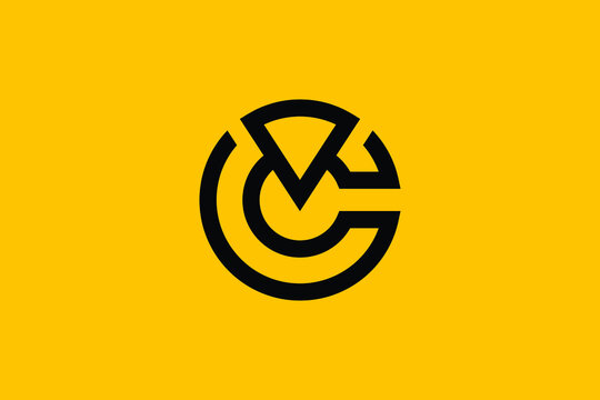 CV letter logo design on luxury background. VC monogram initials letter logo concept. CV icon design. VC elegant and Professional letter icon design on black background. V C CV VC