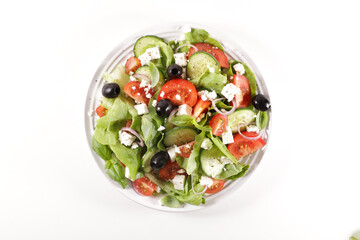 vegetable salad with cucumber,  tomato and olive