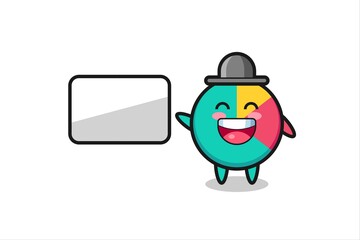 chart cartoon illustration doing a presentation