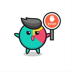 chart character illustration holding a stop sign