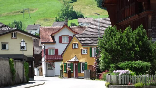 Buildings in the historic part of the town of Appenzell, Switzerland