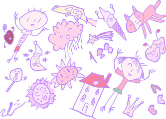 かわいい子供の落書きセット