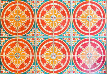 Geometric ceramic tile mosaic