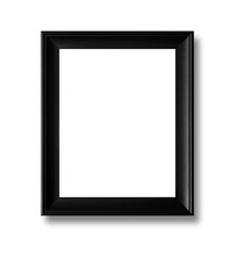 Black wood frame isolated on white background.