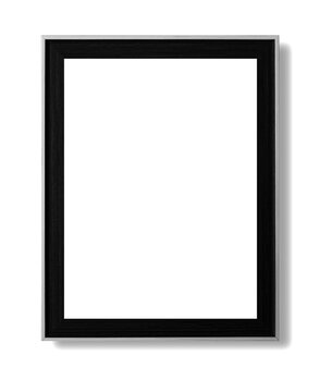 Black wood frame isolated on white background