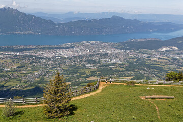 Mountains and lake Bourget from the top of Revard summit