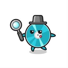 optical disc cartoon character searching with a magnifying glass