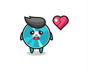 optical disc cartoon illustration is broken heart