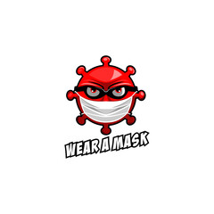 Advise to wear a mask design logo inspiration