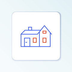 Line House icon isolated on white background. Home symbol. Colorful outline concept. Vector