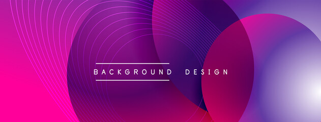 Gradient circles with shadows. Vector techno abstract background. Modern overlapping forms wallpaper background, design template