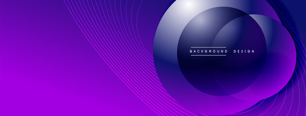 Gradient circles with shadows. Vector techno abstract background. Modern overlapping forms wallpaper background, design template