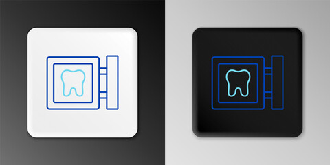 Line Dental clinic location icon isolated on grey background. Colorful outline concept. Vector