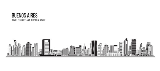 Cityscape Building Abstract Simple shape and modern style art Vector design -  Buenos Aires city