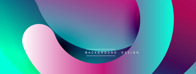 Abstract overlapping lines and circles geometric background with gradient colors