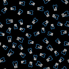 Line Cossack pants with a belt icon isolated seamless pattern on black background. Cossack bloomers. Vector