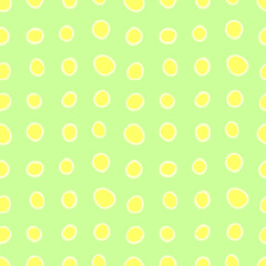 Spotty abstract vector seamless pattern. Random rings, dots, circles, spots, stains, bubbles, stones in row. Design for fabric, funny cute print. Repetitive graphic background and texture