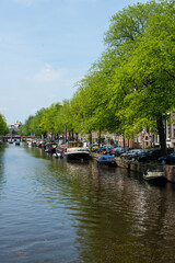 Obraz premium canal houses, bridges, and canals in Amsterdam