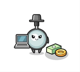 Fototapeta premium Mascot Illustration of magnifying glass as a hacker