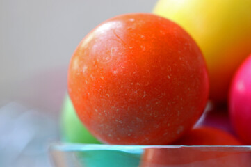 close-up colorful gum balls on background