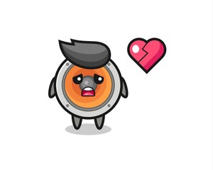 loudspeaker cartoon illustration is broken heart