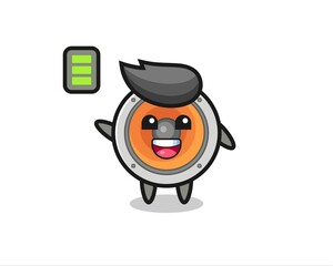 loudspeaker mascot character with energetic gesture