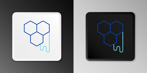 Line Honeycomb icon isolated on grey background. Honey cells symbol. Sweet natural food. Colorful outline concept. Vector