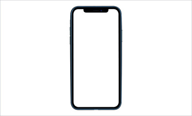 Smartphone with a blank screen lying on a flat surface. High Resolution Vector illustration of responsive web design ,app, template site, shape of a modern mobile phone Designed New black frameless