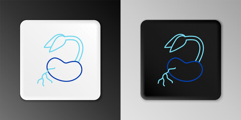 Line Sprout icon isolated on grey background. Seed and seedling. Leaves sign. Leaf nature. Colorful outline concept. Vector