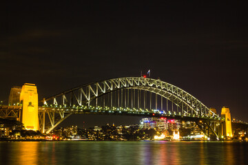 Fototapeta na wymiar オーストラリア　シドニーのハーバーブリッジの夜景 